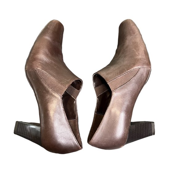 Aerosoles A2 Lake Geneva heeled loafer square toe 8M dark brown elastic … - Picture 10 of 14